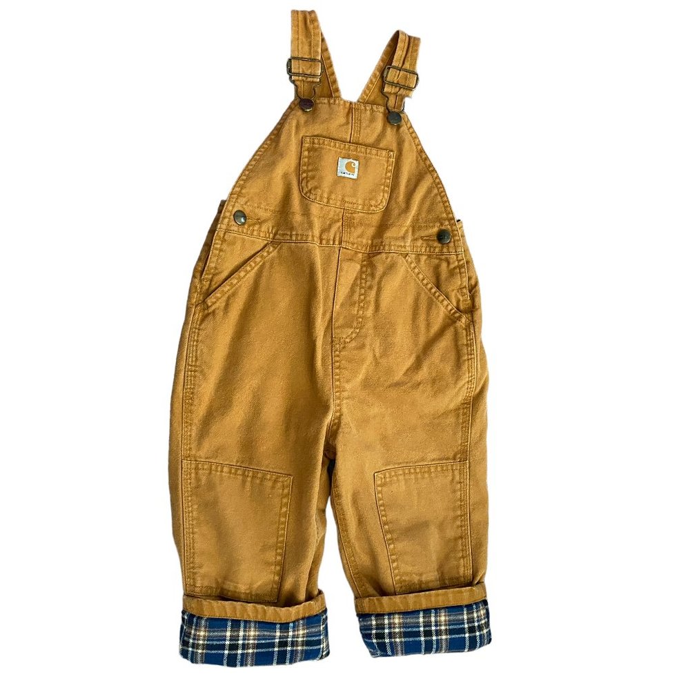 Carhartt Flannel Lined Overalls Bib Kids 2T